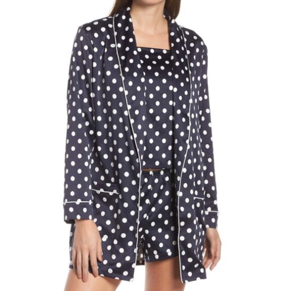 Something Navy Polka Dot Sleep Blazer Robe